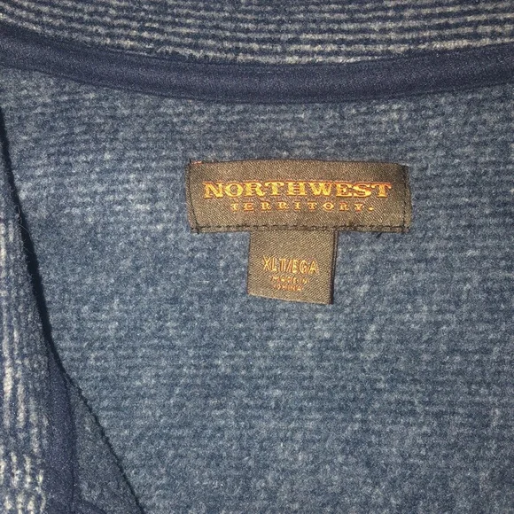 Northwest Territory Mens Blue Striped Full Zip Fleece Vest/Jacket, XLarge, S1 - Picture 5 of 6